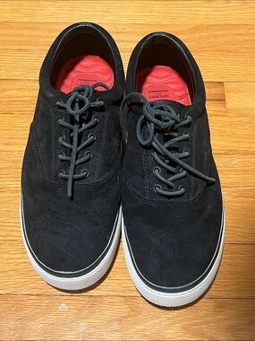 Sperry Men's Black Suede Casual Lace-Up Sneakers